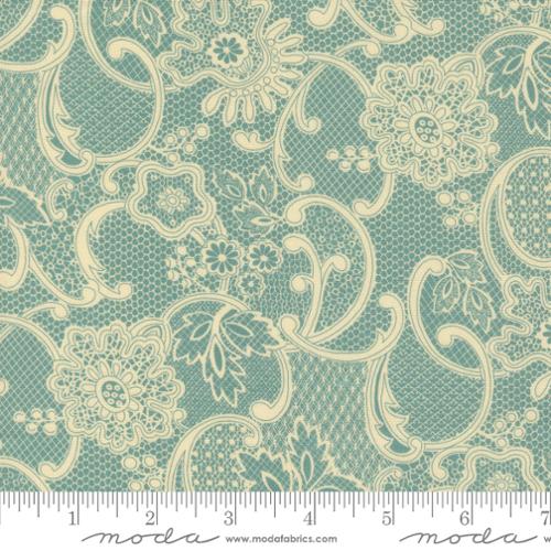 Moda - Lydia's Lace 31681 14 Aqua By The Yard