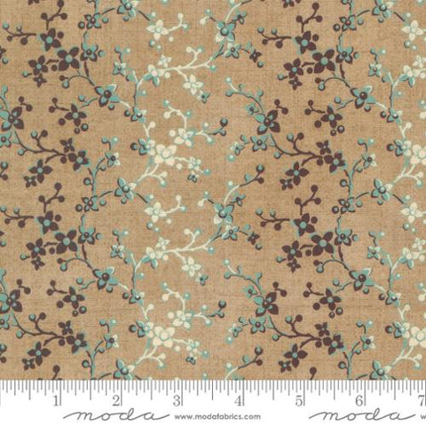 Moda - Lydia's Lace 31682 13 Toast Aqua By The Yard