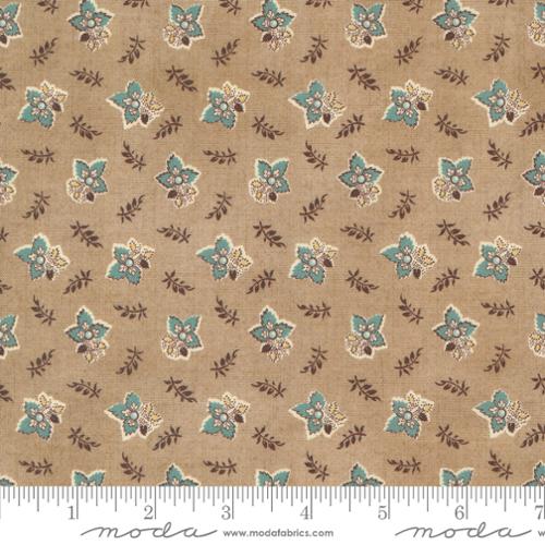 Moda - Lydia's Lace 31684 14 Toast Aqua By The Yard