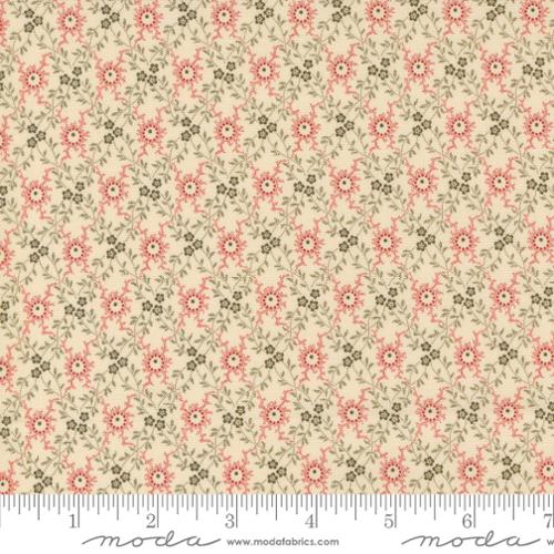 Moda - Lydia's Lace 31687 11 Biscuit Crimson By The Yard