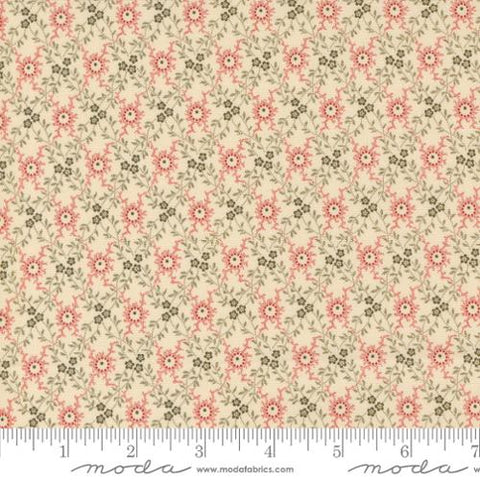 Moda - Lydia's Lace 31687 11 Biscuit Crimson By The Yard