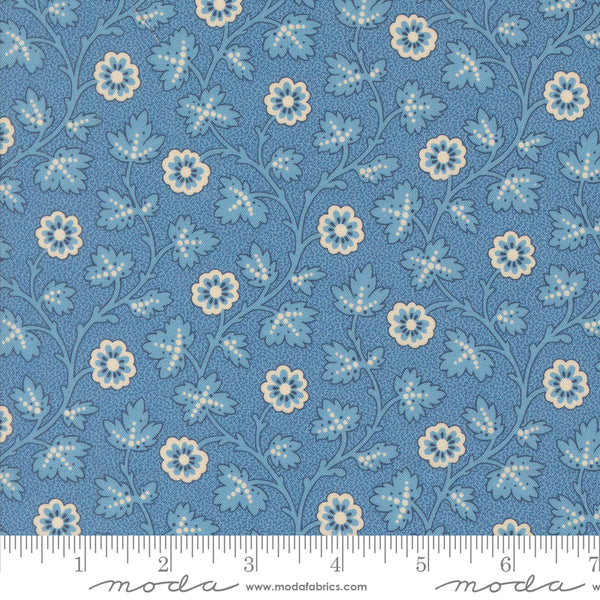 Moda Sally's Stitches 31711 13 Prussian Blue Trailing Moss 1.75 YARDS