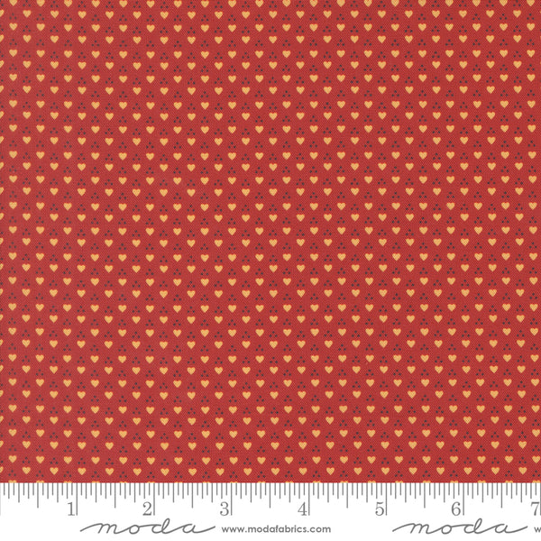 Moda Sally's Stitches 31717 11 Turkey Red Sweetheart Dots By The Yard