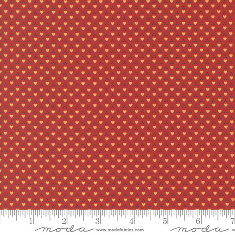 Moda Sally's Stitches 31717 11 Turkey Red Sweetheart Dots By The Yard