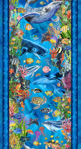 In The Beginning Calypso III 31CAL 1 Blue Ocean Stripe By The Yard
