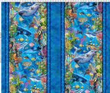 In The Beginning Calypso III 31CAL 1 Blue Ocean Stripe By The Yard