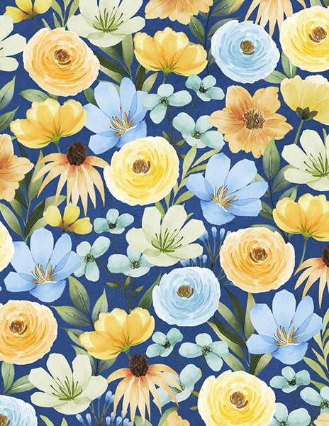Wilmington Gentle Meadow 32112 475 Blue Packed Floral By The Yard