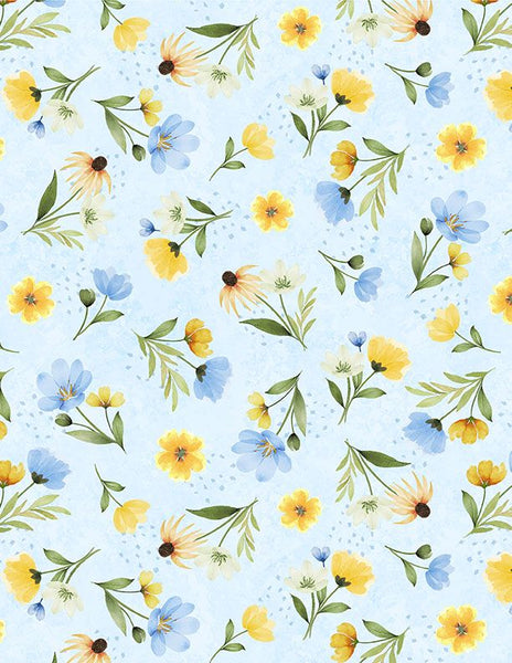 Wilmington Gentle Meadow 32114 474 Light Blue Medium Floral Toss By The Yard
