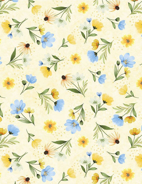 Wilmington Gentle Meadow 32114 574 Yellow Medium Floral Toss By The Yard