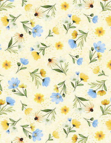 Wilmington Gentle Meadow 32114 574 Yellow Medium Floral Toss By The Yard