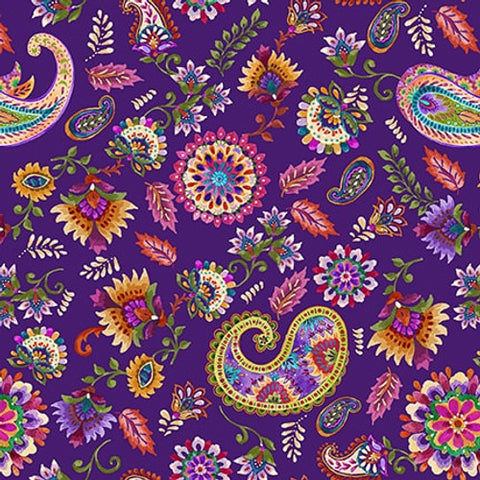 Blank Quilting Petra 3273 55 Paisley With Medallion Purple By The Yard