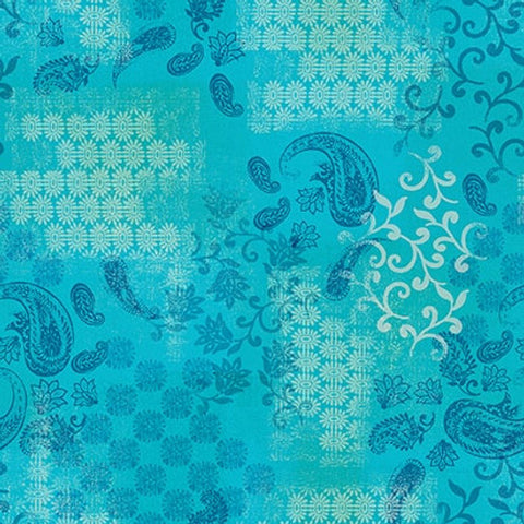 Blank Quilting Petra 3274 75 Tonal Patchwork Turquoise By The Yard