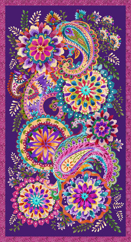 Blank Quilting Petra 3279P 55 Paisley With Medallions Purple 24" PANEL By The PANEL (Not Strictly By The Yard)