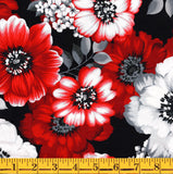 Henry Glass & Co. Scarlet Days & Nights 3296 11 White Multi Large Floral By The Yard