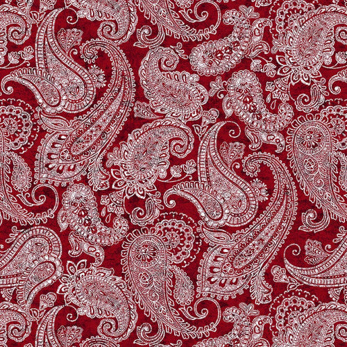 Henry Glass & Co. Scarlet Days & Nights 3298 88 Red Paisleys By The Yard