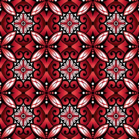 Henry Glass & Co. Scarlet Days & Nights 3301 88 Red Geometric Tiles By The Yard