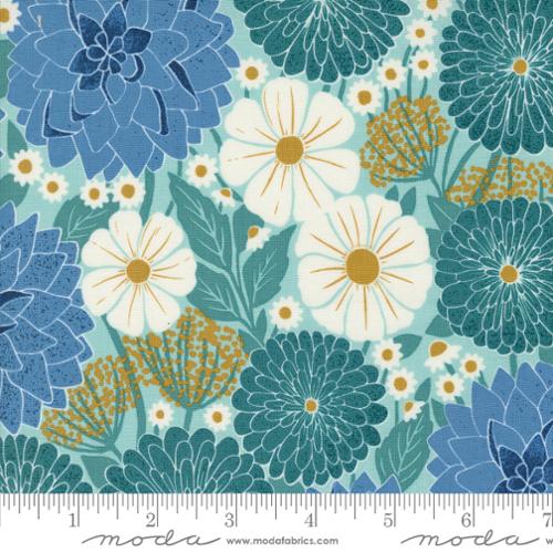 Moda - Field Of Flowers 3310 14 Robins Egg By The Yard