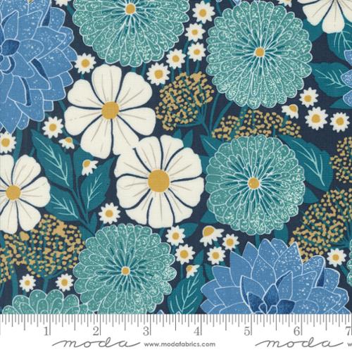 Moda - Field Of Flowers 3310 19 Navy By The Yard