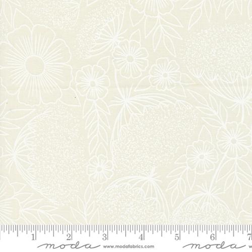 Moda - Field Of Flowers 3314 21 Porcelain White By The Yard