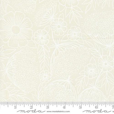 Moda - Field Of Flowers 3314 21 Porcelain White By The Yard