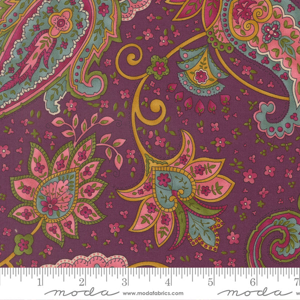 Moda Chelsea Garden 33851 17 Plum Posh Paisley By The Yard