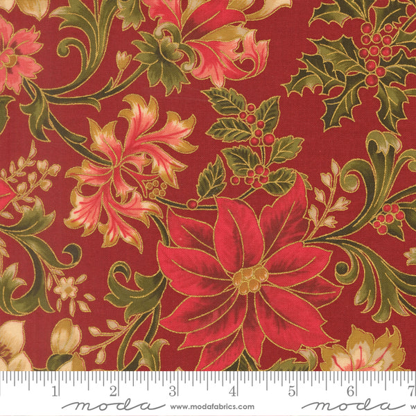 Moda  Merry Manor 33860 12M Crimson Large Floral By The Yard