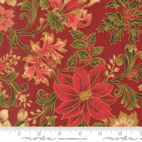 Moda  Merry Manor 33860 12M Crimson Large Floral By The Yard