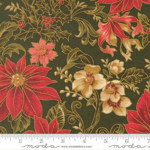 Moda  Merry Manor 33860 13M Evergreen Large Floral By The Yard