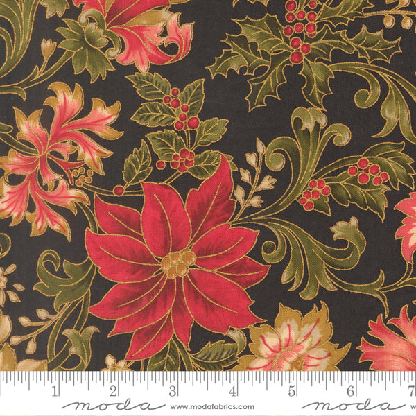 Moda  Merry Manor 33860 14M Ebony Large Floral By The Yard