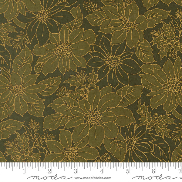 Moda  Merry Manor 33862 13M Evergreen Floral Damask By The Yard