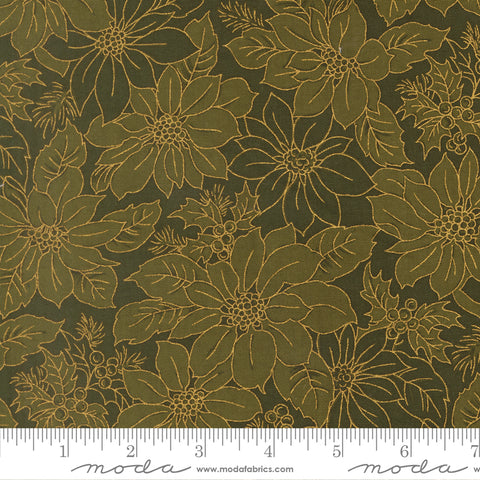 Moda  Merry Manor 33862 13M Evergreen Floral Damask By The Yard