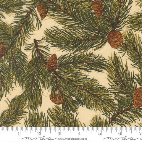 Moda  Merry Manor 33863 11M Cream Christmas Pine By The Yard