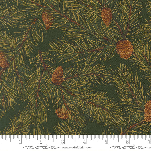 Moda  Merry Manor 33863 13M Evergreen Christmas Pine By The Yard