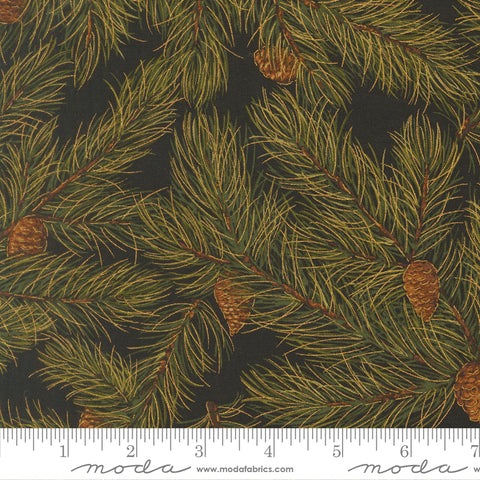 Moda  Merry Manor 33863 14M Ebony Christmas Pine By The Yard
