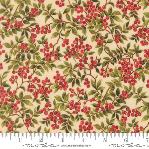 Moda  Merry Manor 33864 11M Cream Hollyberry By The Yard