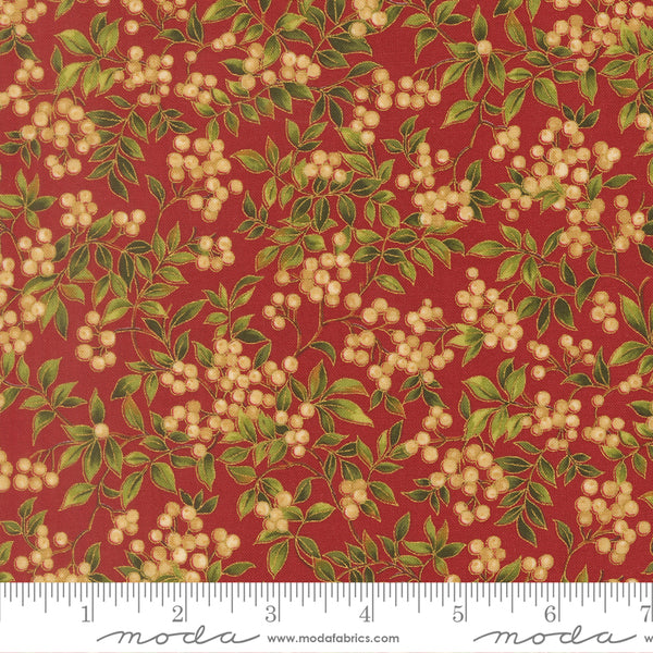Moda  Merry Manor 33864 12M Crimson Hollyberry By The Yard