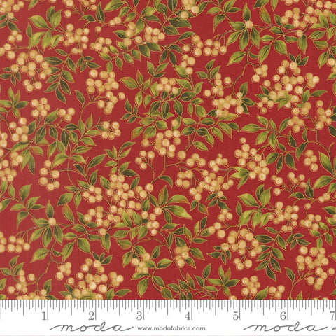 Moda  Merry Manor 33864 12M Crimson Hollyberry By The Yard