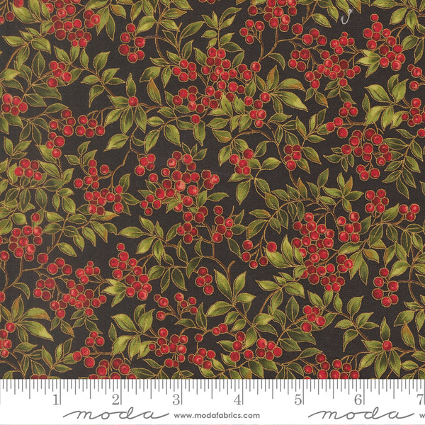 Moda  Merry Manor 33864 14M Ebony Hollyberry By The Yard