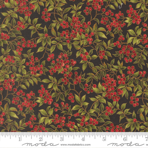 Moda  Merry Manor 33864 14M Ebony Hollyberry By The Yard