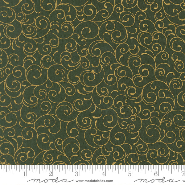 Moda  Merry Manor 33865 13M Evergreen Swirls By The Yard