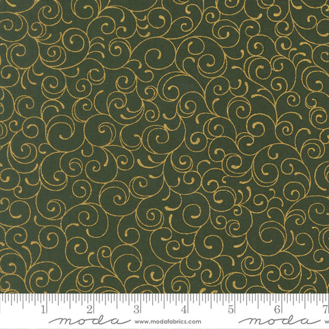 Moda  Merry Manor 33865 13M Evergreen Swirls By The Yard