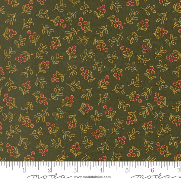 Moda  Merry Manor 33866 13M Evergreen Berry Blenders By The Yard