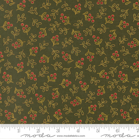 Moda  Merry Manor 33866 13M Evergreen Berry Blenders By The Yard