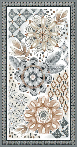 Blank Quilting Zanzibar 3412P 90 Light Gray Floral Panel 24" PANEL By The PANEL (Not Strictly By The Yard)