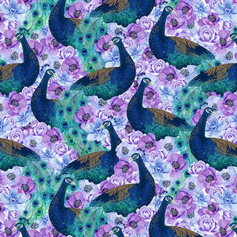 Blank Quilting Peacock Alley 3441 50 Lilac Peacock Collage By The Yard