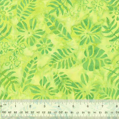 Anthology Batik - Bright Summer - 3474Q X Tropical Leaves Lime By The Yard