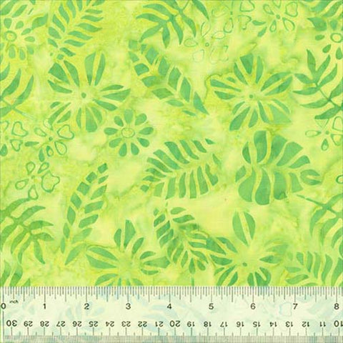 Anthology Batik – Bright Summer – 3474Q X Tropical Leaves Lime Meterware