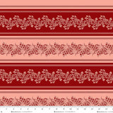 Henry Glass & Co. Philomena 3478 82 Red/Pink Serpentine Stripe By The Yard