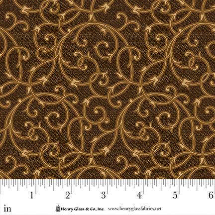 Henry Glass & Co. Philomena 3479 38 Brown Regal Swirls By The Yard