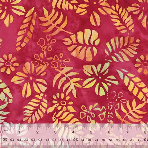 Anthology Batik - Bright Summer - 3481Q X Tropical Leaves Berry By The Yard